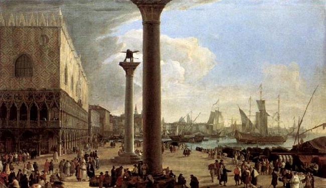 CARLEVARIS, Luca The Wharf, Looking toward the Doge-s Palace Norge oil painting art